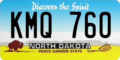 ND license plate KMQ760