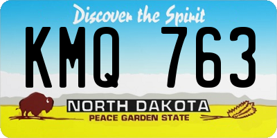 ND license plate KMQ763