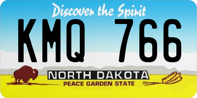 ND license plate KMQ766