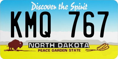 ND license plate KMQ767
