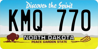 ND license plate KMQ770