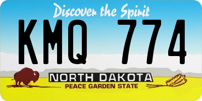 ND license plate KMQ774
