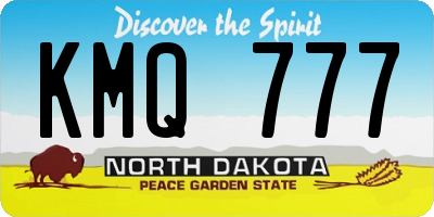 ND license plate KMQ777
