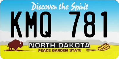 ND license plate KMQ781