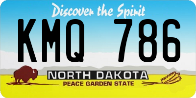 ND license plate KMQ786