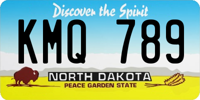 ND license plate KMQ789