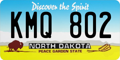 ND license plate KMQ802