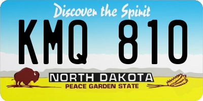 ND license plate KMQ810