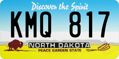 ND license plate KMQ817