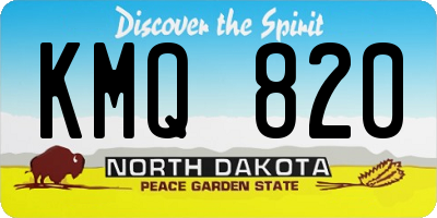 ND license plate KMQ820