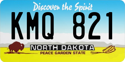 ND license plate KMQ821