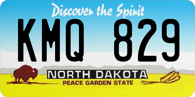 ND license plate KMQ829