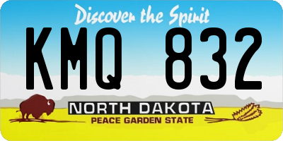 ND license plate KMQ832