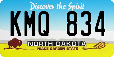 ND license plate KMQ834