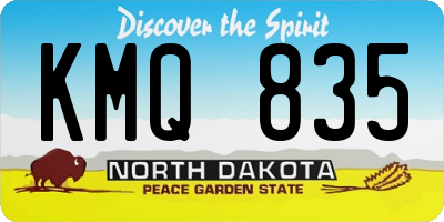 ND license plate KMQ835