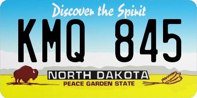 ND license plate KMQ845