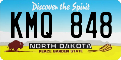 ND license plate KMQ848