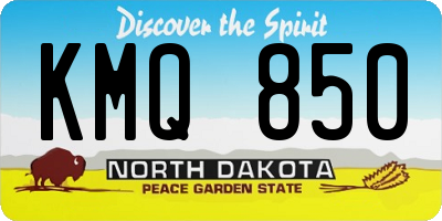 ND license plate KMQ850
