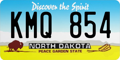 ND license plate KMQ854
