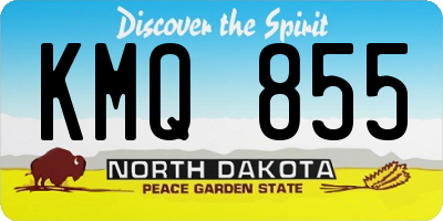 ND license plate KMQ855