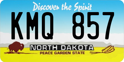 ND license plate KMQ857