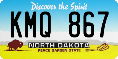 ND license plate KMQ867