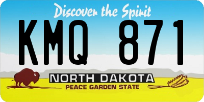 ND license plate KMQ871