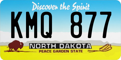 ND license plate KMQ877