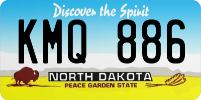 ND license plate KMQ886