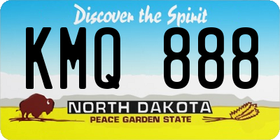 ND license plate KMQ888