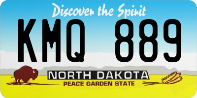 ND license plate KMQ889