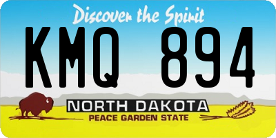ND license plate KMQ894
