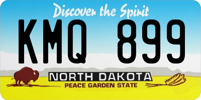 ND license plate KMQ899