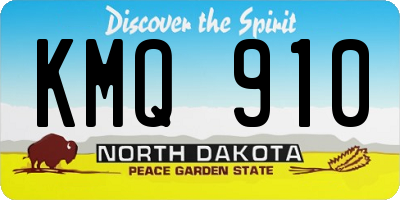 ND license plate KMQ910