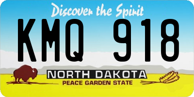 ND license plate KMQ918