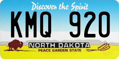 ND license plate KMQ920