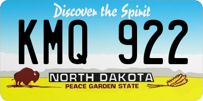 ND license plate KMQ922
