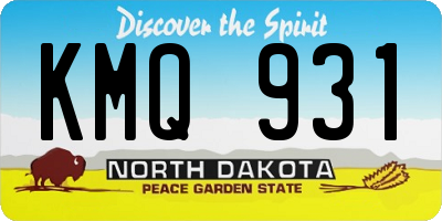 ND license plate KMQ931