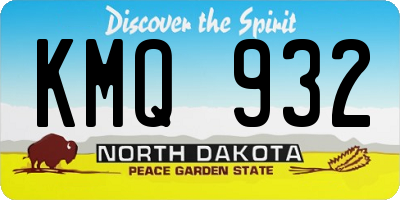 ND license plate KMQ932