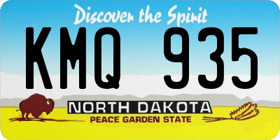 ND license plate KMQ935