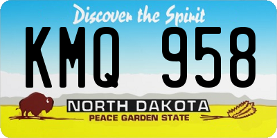 ND license plate KMQ958