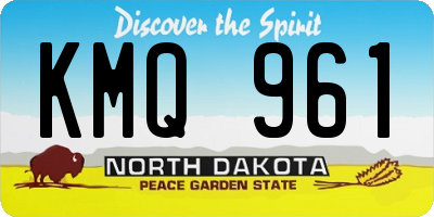 ND license plate KMQ961