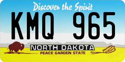 ND license plate KMQ965