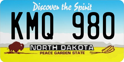ND license plate KMQ980