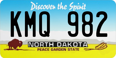 ND license plate KMQ982