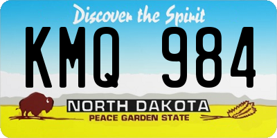 ND license plate KMQ984