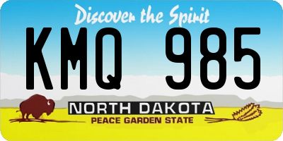 ND license plate KMQ985