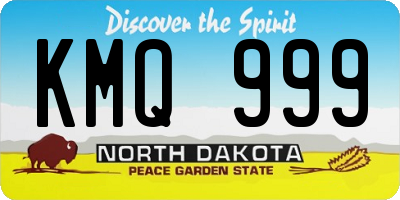 ND license plate KMQ999