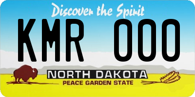 ND license plate KMR000