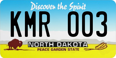 ND license plate KMR003